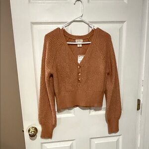 Jessica Simpson Warm Orange Knit Cardigan